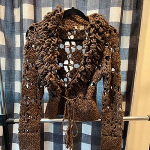 Vintage MOTH Anthropologie crochet cardigan